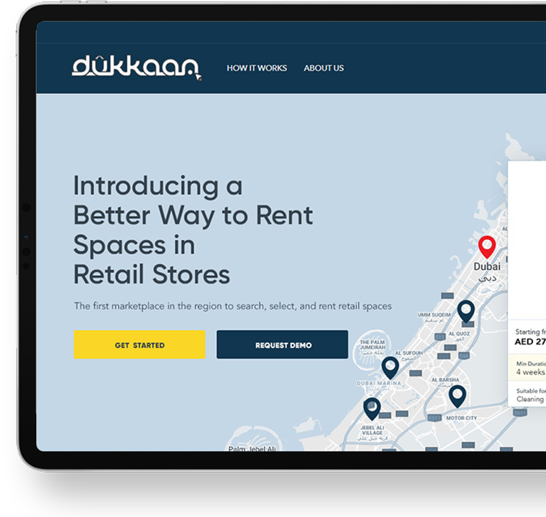 Dukkan Case Study - UI/UX design to responsive web application - Element8 Dubai