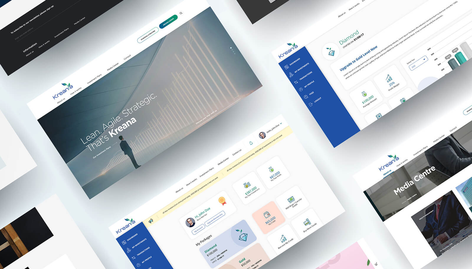 KREANIA Investors Platform - Web Application Development - Element8