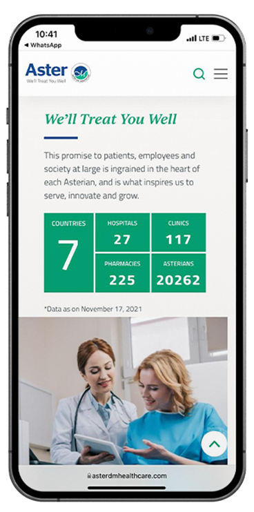 Aster Healthcare - Search Engine Optimisation By Element8 Dubai