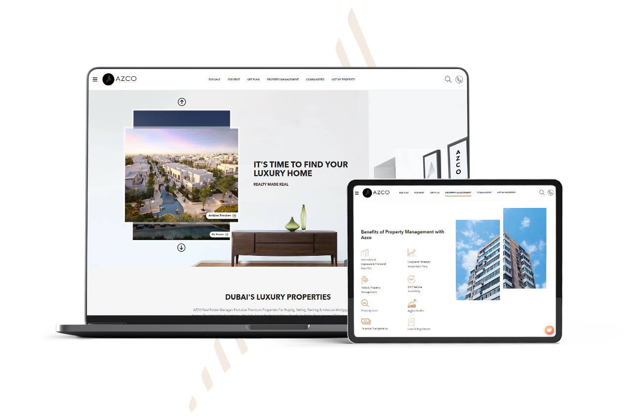 AZCO Real Estate Brokers | Website Design and Web Development By Element8 Digital Agency Dubai