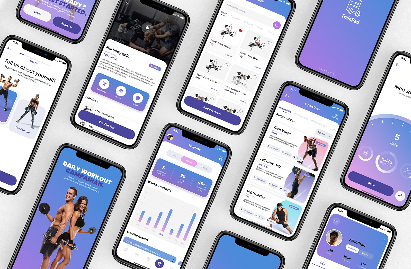 Trainpad Fitness App - Web & Mobile App Development By Element8